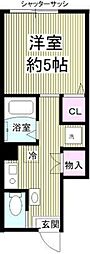チェスナッツ蒲田 1Kの間取図画像