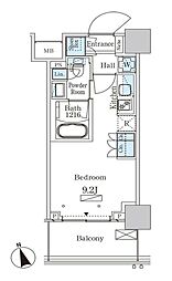 パークアクシス大塚ステーションゲートタワー ワンルームの間取図画像