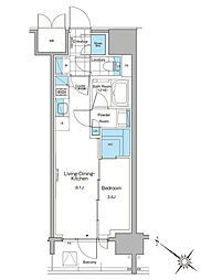 ルフォンプログレ西大井プレミア 1LDKの間取図画像