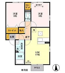 アイリス 2LDKの間取図画像