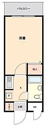 クレッセント中野富士見町 1Kの間取図画像