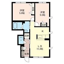 エンジェルＡ 00101 ｜ 栃木県佐野市植野町2136-1（賃貸アパート2LDK・1階・52.48㎡） その2