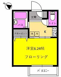 アイカーサ横浜 1Kの間取図画像