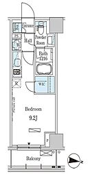 パークアクシス木場キャナルウエスト ワンルームの間取図画像