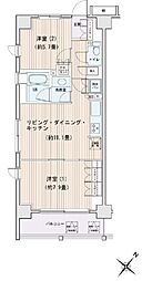 エスティメゾン豊洲レジデンスB棟 2LDKの間取図画像