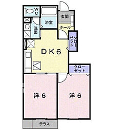 ガーデンヴィラ 2DKの間取図画像