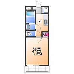 ノールリヴィエール 1Kの間取図画像