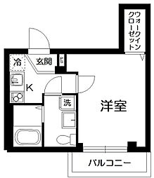エムズ西六郷 1Kの間取図画像