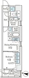 ロイヤルパークス赤羽サウス 1DKの間取図画像