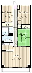 バードタウン2番館 3LDKの間取図画像