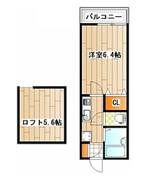 コモハイツ溝の口 1Kの間取図画像