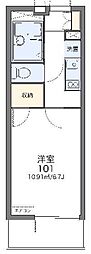 レオパレスウイング北坂戸 1Kの間取図画像