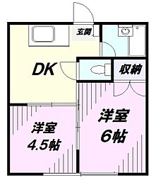シャルムスズキ3 2DKの間取図画像