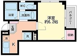 エスポワール田園調布 1Kの間取図画像
