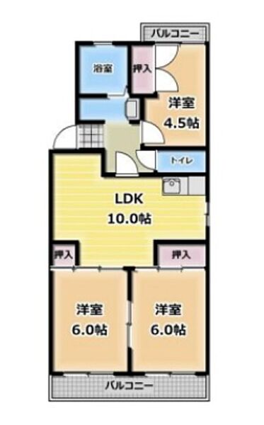 静岡県富士宮市小泉(賃貸マンション3LDK・4階・69.05㎡)の写真 その2