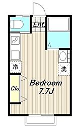イーストガーデンウィズハシモト ワンルームの間取図画像