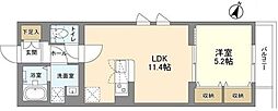 ウェルスクエア幡ヶ谷 1LDKの間取図画像