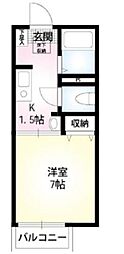あおば 1Kの間取図画像