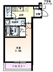 フジパレス南塚口サウス 1Kの間取図画像