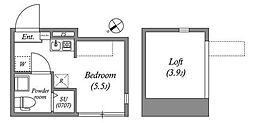 リバーサイドレジデンス大泉学園 ワンルームの間取図画像