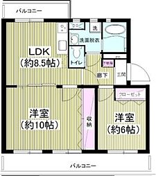 オリーブガーデン 2LDKの間取図画像