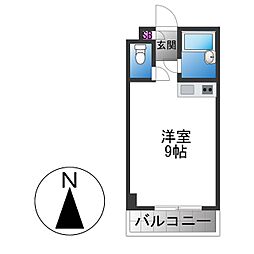 エイチ・ツー・オー高井田ビル ワンルームの間取図画像