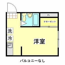第2アベニュー八木 1Kの間取図画像