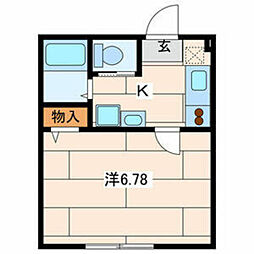 レジデンス綱島上町 1Kの間取図画像