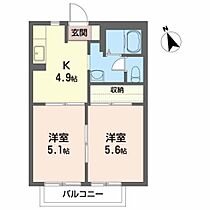 サンハイツ柴宮　Ａ 201 ｜ 福島県郡山市安積町荒井字柴宮山27-6（賃貸アパート2K・2階・40.00㎡） その2