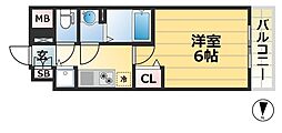 プレサンス三宮エレガンシア 1Kの間取図画像