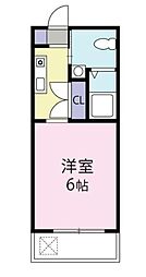 スターダスト向ヶ丘A棟 1Kの間取図画像