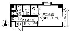 カラコレス篠崎 1Kの間取図画像