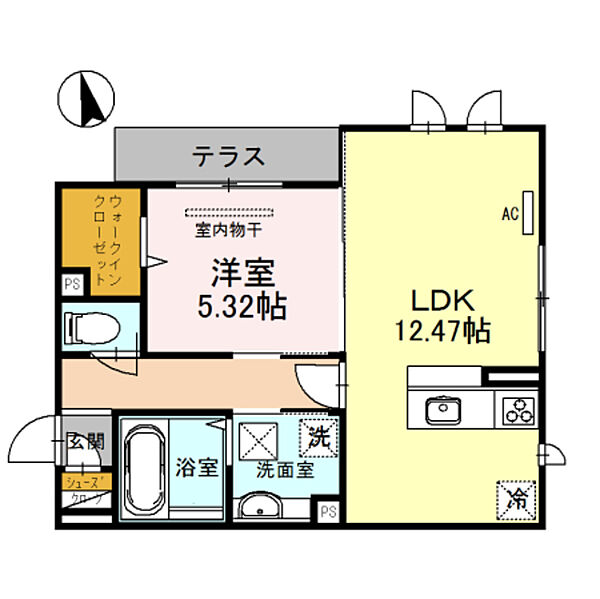 フェアリーフォレスト ｜大阪府堺市堺区向陵中町１丁(賃貸アパート1LDK・1階・45.74㎡)の写真 その2