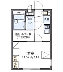 レオパレスエレガンテ 1Kの間取図画像