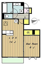 Excellent　エクセレント 1階1LDKの間取り