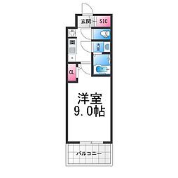 ArtizA堺東 10階1Kの間取り