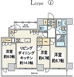 クレストコート中野富士見町 3LDKの間取図画像