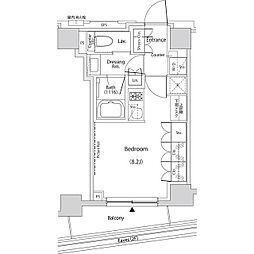 ザ・パークハビオ文京目白台プレイス ワンルームの間取図画像