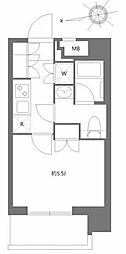 プレミアムキューブ大森DEUX 1Kの間取図画像
