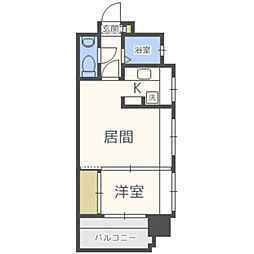 エステート・モア平尾公園通り 1LDKの間取図画像