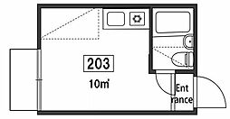 パレス中川 ワンルームの間取図画像