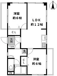 セ・ウイステリア 2LDKの間取図画像