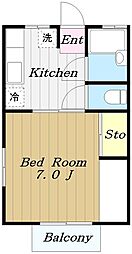 ジュネス石井 1Kの間取図画像