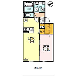 ディールームフジ 1LDKの間取図画像