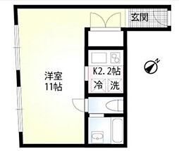 デュオコート大井 1Kの間取図画像