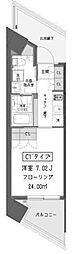 ガーデン蒲田 1Kの間取図画像