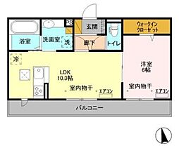 ラ・ポルト 1LDKの間取図画像