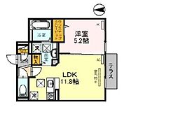 ボレアス2 1LDKの間取図画像