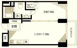 コート向ケ丘 1LDKの間取図画像