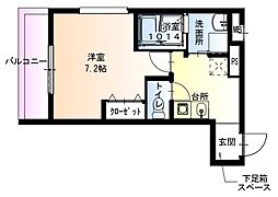 フジパレス長田サウス 1Kの間取図画像